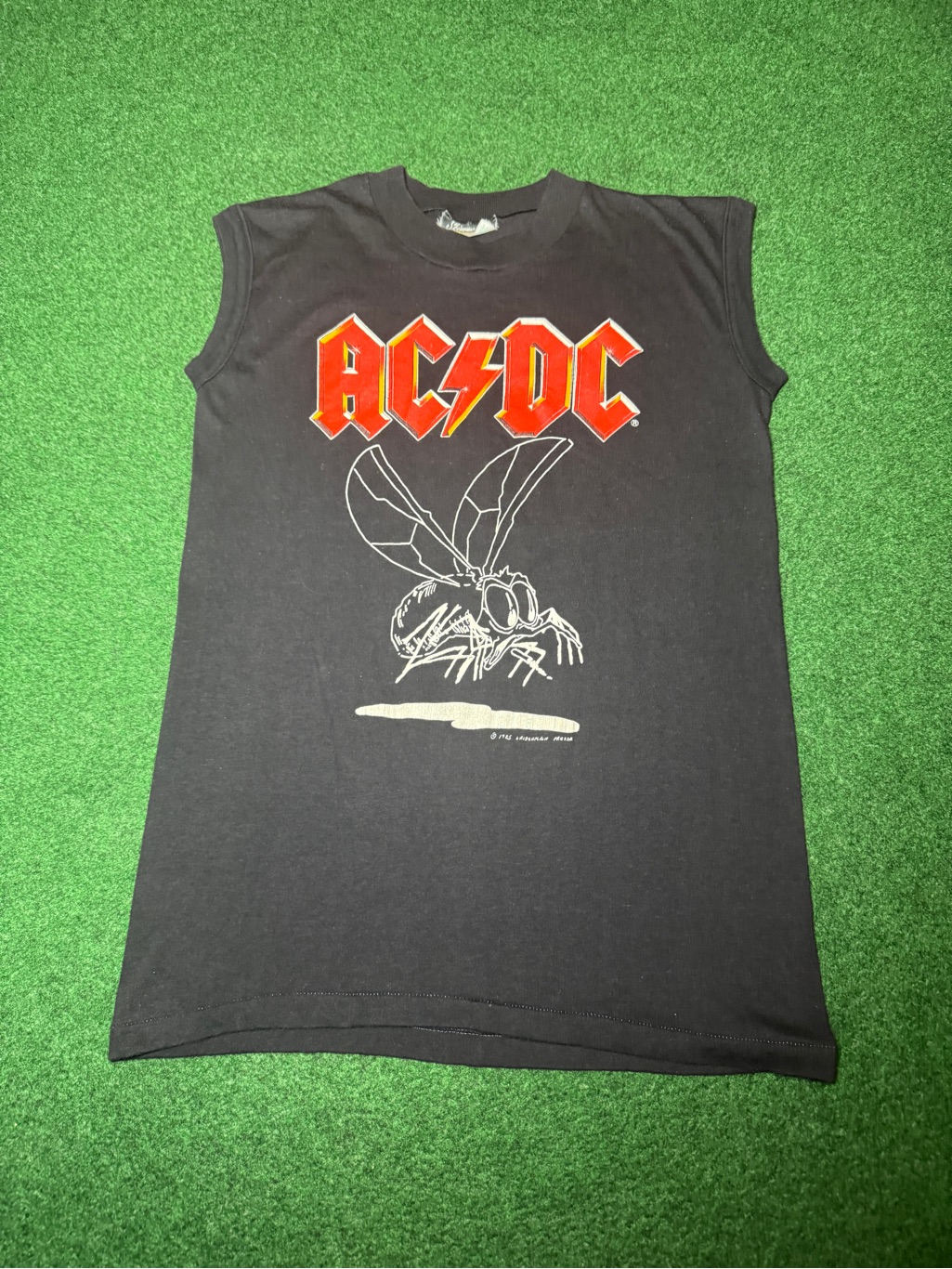 Acdc 80s T Shirt Sleeveless Muscle Tank Top Small Fly On The Wall Rare